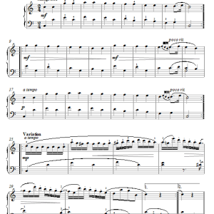 Mozart Twinkle, Twinkle Little Star (Ah! Vous dirai-je, maman) Theme Musik Noten - Piano Solo - 21562-0