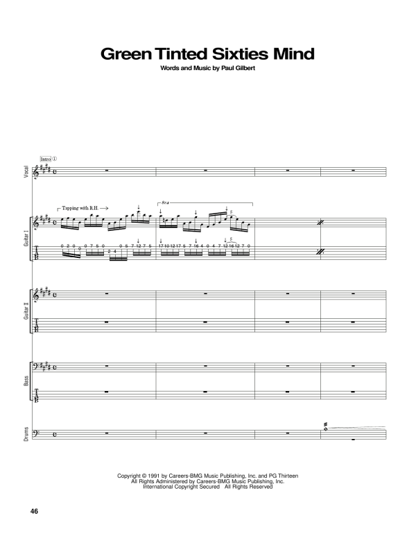 Mr. Big Green Tinted Sixties Mind Musik Noten - Guitar Tab - 175663-0