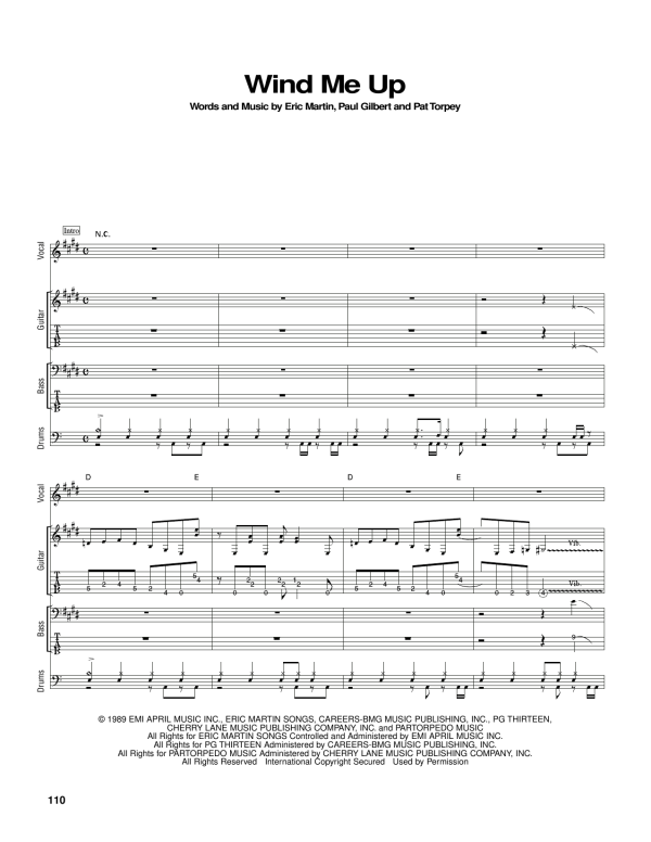 Mr. Big Wind Me Up Musik Noten - Guitar Tab - 175667-0