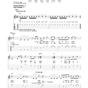 Muse Madness Musik Noten - Guitar Chords/Lyrics - 150315-0