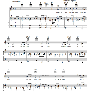 Nancy Wilson Guess Who I Saw Today Musik Noten - Piano, Vocal & Guitar Chords - 72818-0