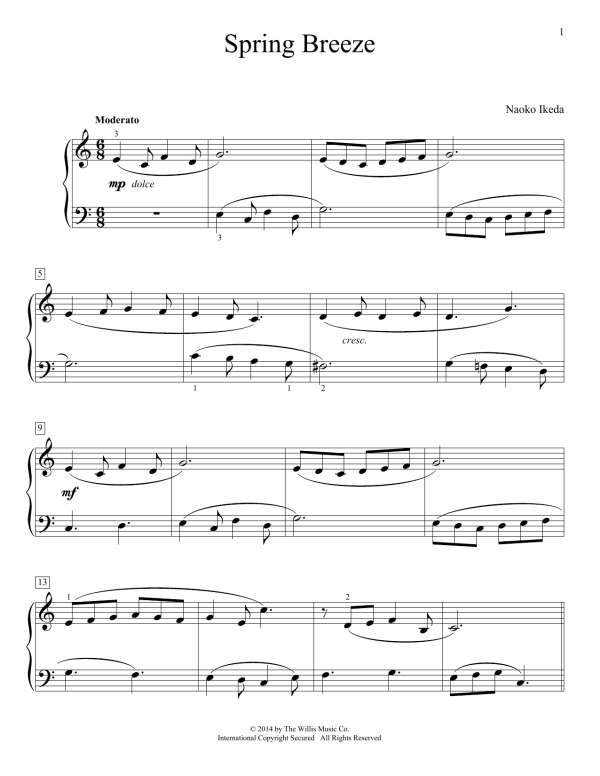 Naoko Ikeda Spring Breeze Musik Noten - Educational Piano - 156010-0