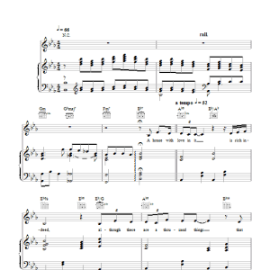 Nat King Cole A House With Love In It Musik Noten - Piano, Vocal & Guitar Chords - 104316-0