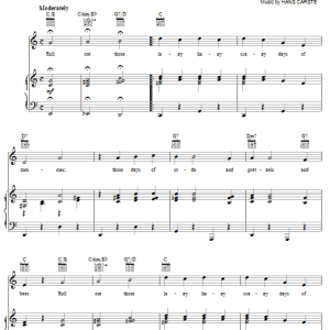 Nat King Cole Those Lazy-Hazy-Crazy Days Of Summer Musik Noten - Piano, Vocal & Guitar Chords - 58832-0