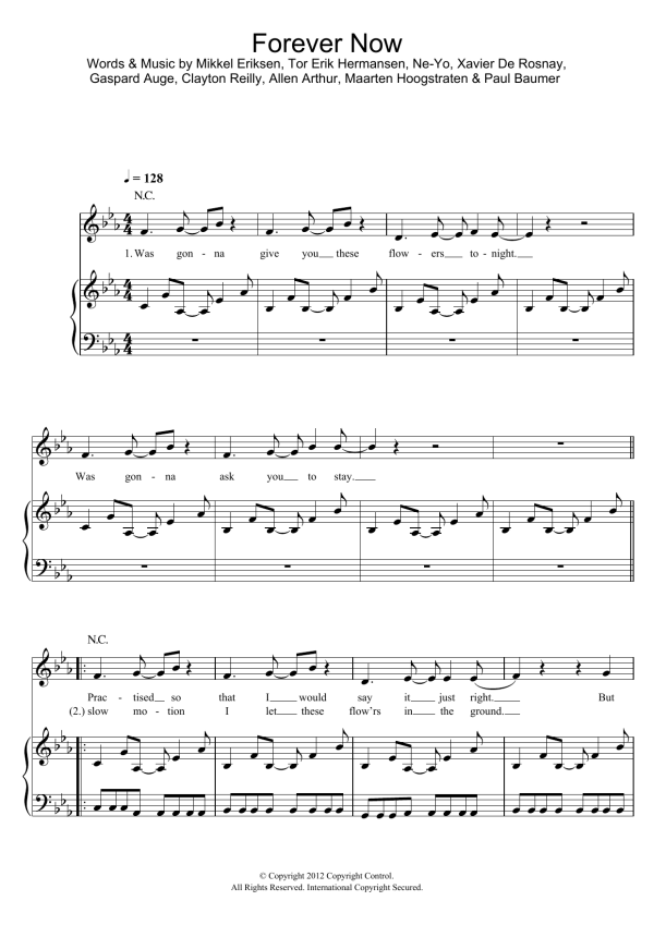 Ne-Yo Forever Now Musik Noten - Piano, Vocal & Guitar Chords - 115684-0