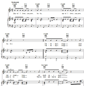 Neil Diamond Yesterday's Songs Musik Noten - Piano, Vocal & Guitar Chords - 23352-0