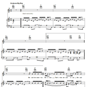 Nelly Paradise Musik Noten - Piano, Vocal & Guitar Chords - 50717-0