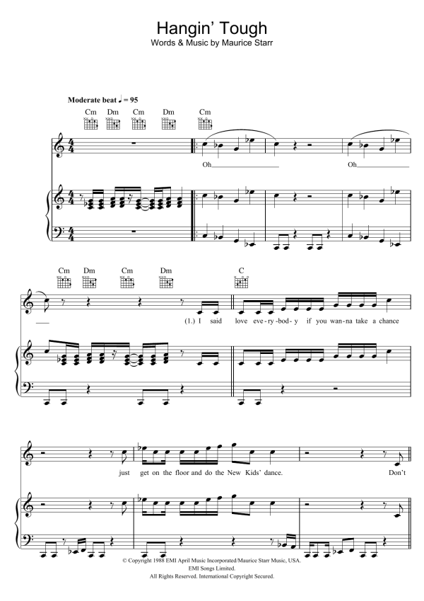 New Kids On The Block Hangin' Tough Musik Noten - Piano, Vocal & Guitar Chords - 101881-0