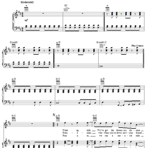 New Radicals You Get What You Give Musik Noten - Piano, Vocal & Guitar Chords - 18215-0