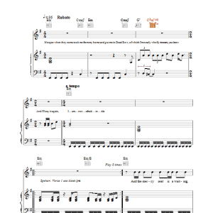 Nick Cave The Mercy Seat Musik Noten - Piano, Vocal & Guitar Chords - 18448-0