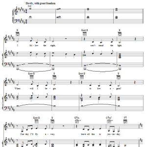 Nicole Kidman One Day I'll Fly Away (from Moulin Rouge) Musik Noten - Piano, Vocal & Guitar Chords - 18040-0