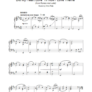 Nino Rota Suite: Romeo; Juliet; The Feast At The House Of Capulet; Did My Heart Love 'Til Now / Love Theme Musik Noten - Piano Solo - 37665-0