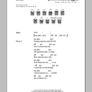 Nirvana Serve The Servants Musik Noten - Guitar Chords/Lyrics - 78403-0