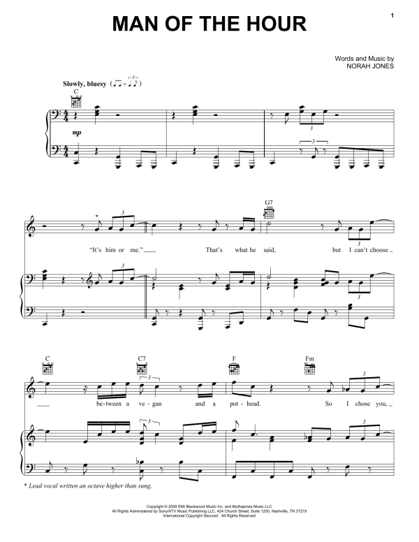 Norah Jones Man Of The Hour Musik Noten - Piano, Vocal & Guitar Chords - 75804-0