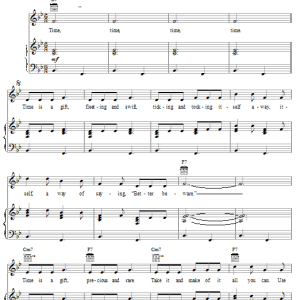 Norman Gimbel Time Is A Gift Musik Noten - Piano, Vocal & Guitar Chords - 26840-0