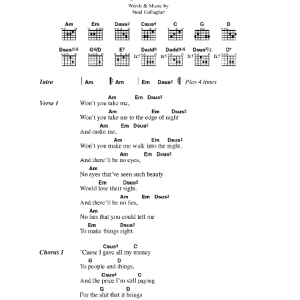Oasis Angel Child Musik Noten - Guitar Chords/Lyrics - 41718-0