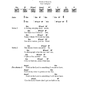 Oasis My Sister Lover Musik Noten - Guitar Chords/Lyrics - 41698-0