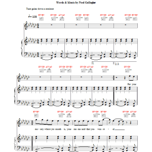 Oasis Put Yer Money Where Yer Mouth Is Musik Noten - Piano, Vocal & Guitar Chords - 14759-0