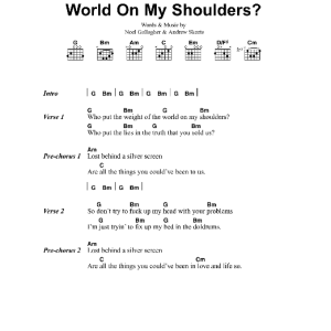 Oasis Who Put The Weight Of The World On My Shoulders? Musik Noten - Guitar Chords/Lyrics - 41680-0