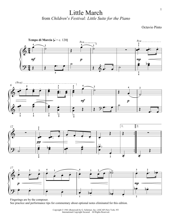Octavio Pinto Little March Musik Noten - Piano Solo - 158154-0