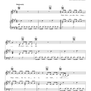 OneRepublic I Lived Musik Noten - Piano, Vocal & Guitar Chords - 159915-0