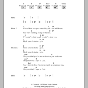 Orange Juice Rip It Up Musik Noten - Guitar Chords/Lyrics - 107397-0