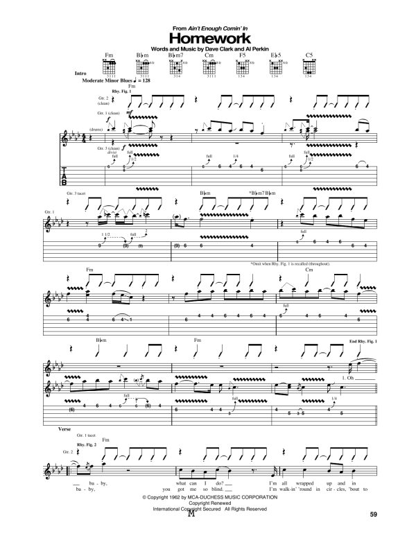 Otis Rush Homework Musik Noten - Guitar Tab - 175378-0