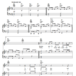 Owl City On The Wing Musik Noten - Piano, Vocal & Guitar Chords - 73488-0