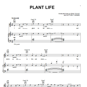 Owl City Plant Life Musik Noten - Piano, Vocal & Guitar Chords - 86562-0