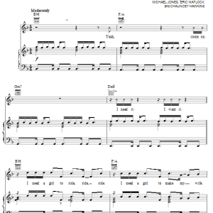 P. Diddy featuring Usher & Loon I Need A Girl (Part One) Musik Noten - Piano, Vocal & Guitar Chords - 20278-0