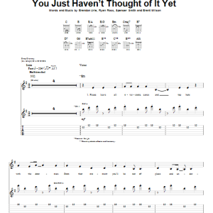 Panic! At The Disco There's A Good Reason These Tables Are Numbered Honey, You Just Haven't Thought Of It Yet Musik Noten - Guitar Tab - 56714-0