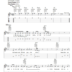 Pat Green Carry On Musik Noten - Easy Guitar Tab - 25522-0
