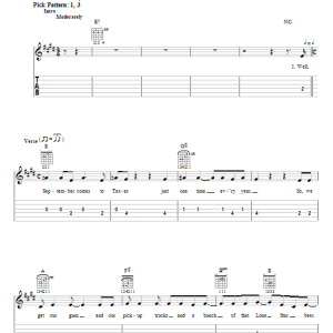 Pat Green West Texas Holiday Musik Noten - Easy Guitar Tab - 25433-0