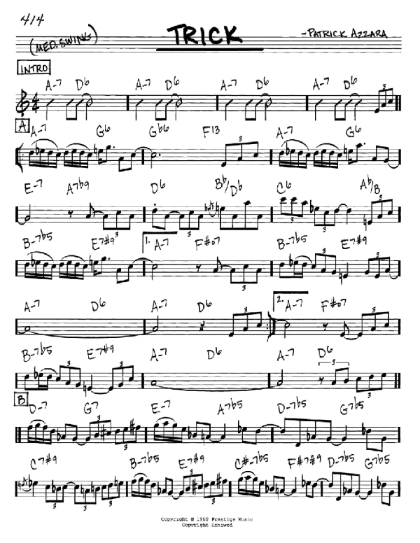 Patrick Azzara Trick Musik Noten - Real Book – Melody & Chords – C Instruments - 60529-0
