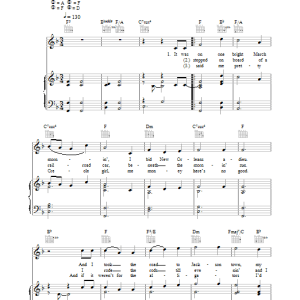 Paul Brady The Lakes Of Pontchartrain Musik Noten - Piano, Vocal & Guitar Chords - 38404-0