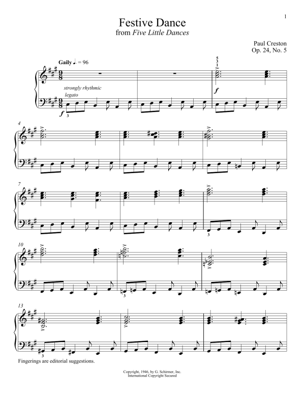 Paul Creston Festive Dance Musik Noten - Piano Solo - 158352-0