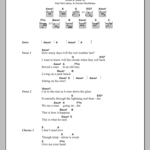 Paul McCartney Back On My Feet Musik Noten - Guitar Chords/Lyrics - 100127-0