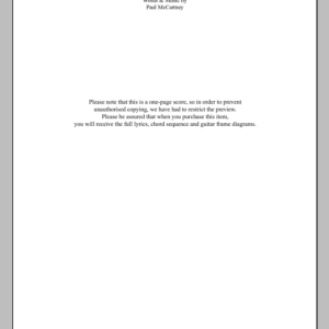 Paul McCartney Backwards Traveller Musik Noten - Guitar Chords/Lyrics - 100129-0