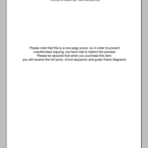 Paul McCartney Cosmically Conscious Musik Noten - Guitar Chords/Lyrics - 101394-0
