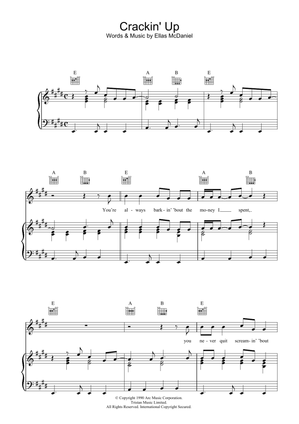 Paul McCartney Crackin' Up Musik Noten - Piano, Vocal & Guitar Chords - 34035-0