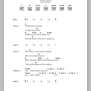 Paul McCartney Girls' School Musik Noten - Guitar Chords/Lyrics - 100172-0