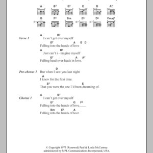 Paul McCartney Hands Of Love Musik Noten - Guitar Chords/Lyrics - 102624-0