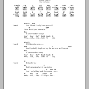 Paul McCartney Here Today Musik Noten - Guitar Chords/Lyrics - 100187-0