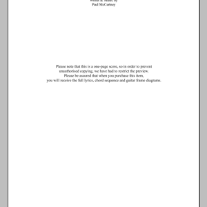 Paul McCartney I Lost My Little Girl Musik Noten - Guitar Chords/Lyrics - 100192-0