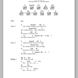 Paul McCartney Little Woman Love Musik Noten - Guitar Chords/Lyrics - 100230-0