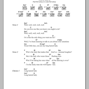 Paul McCartney Long Haired Lady Musik Noten - Guitar Chords/Lyrics - 100234-0