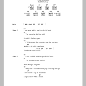 Paul McCartney Looking For Changes Musik Noten - Guitar Chords/Lyrics - 100235-0