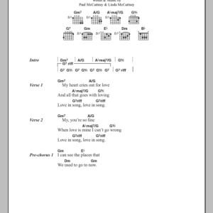 Paul McCartney Love In Song Musik Noten - Guitar Chords/Lyrics - 100237-0