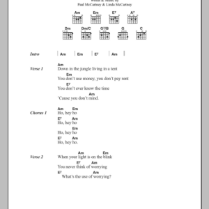 Paul McCartney Mrs. Vandebilt Musik Noten - Guitar Chords/Lyrics - 100254-0
