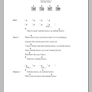 Paul McCartney Nobody Knows Musik Noten - Guitar Chords/Lyrics - 100261-0